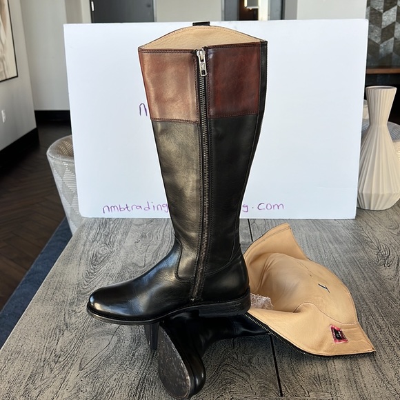 Designer Frye The Frye Company black/brown 7B cowboy riding boots - Picture 3 of 16